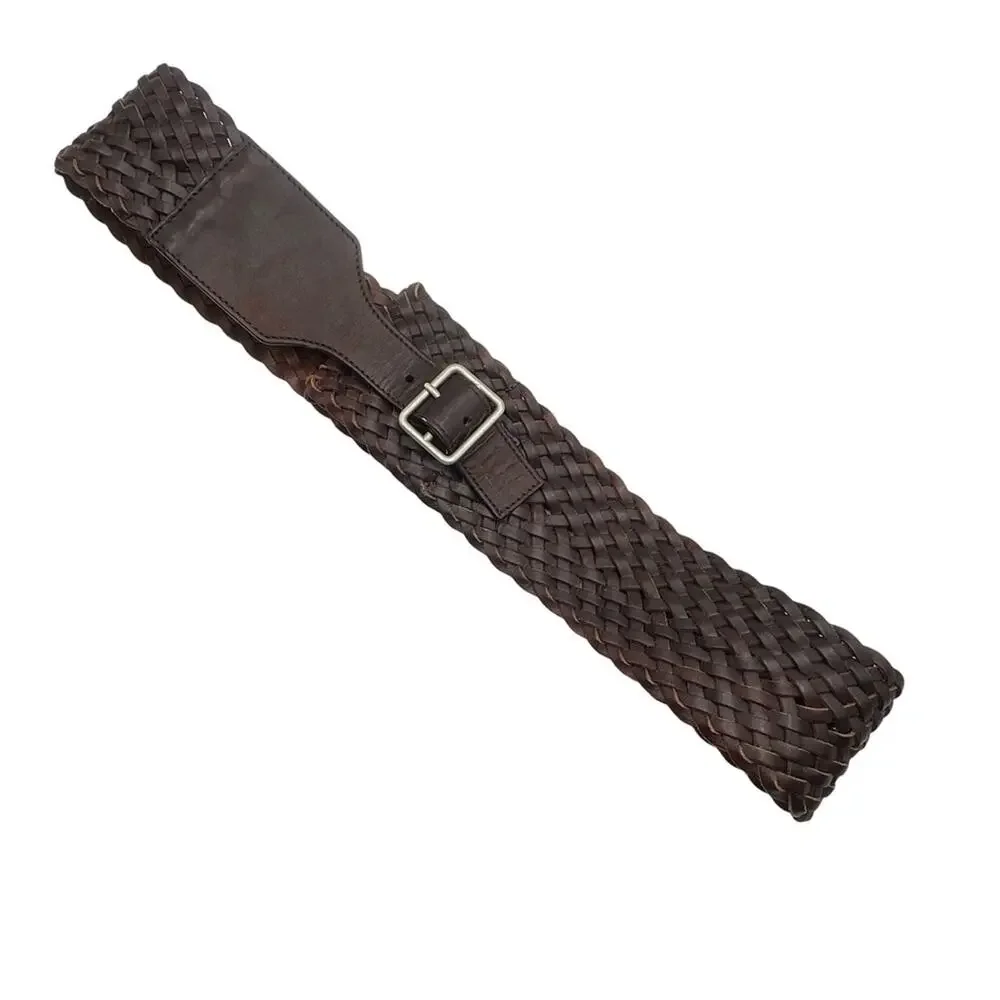 PING PONG - Women's Brown Woven Leather Belt -  SIZE 47